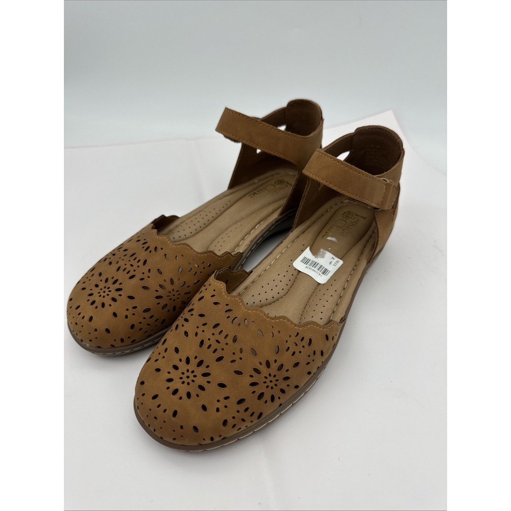 Jessica Cline Brown Flower Espadrille Wedges Size 9 Women Sandals NWOB